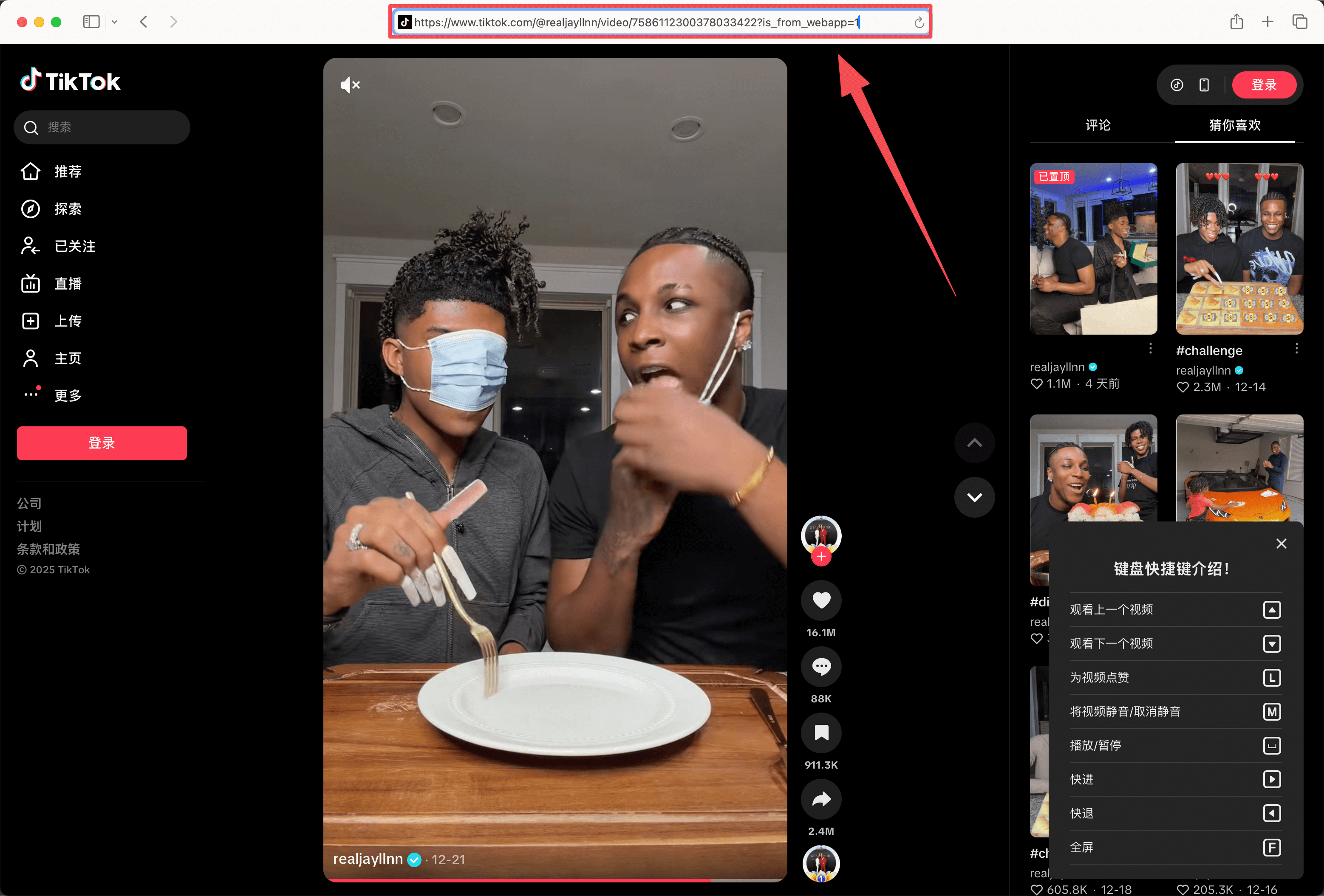 copy tiktok website url